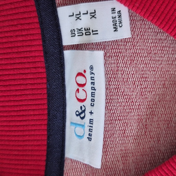 DENIM&COMPANY RED KNIT JACKET(New) L - Picture 2 of 10